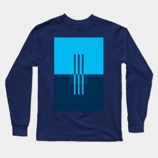 Cyan Abstract Minimalist Art Print Long Sleeve T-Shirt